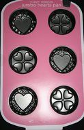 Wilton 6 Cavity Nonstick Jumbo Hearts Pan