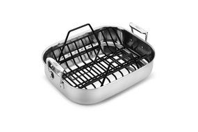 All-Clad Stainless Steel Roasting Pan with Rack 51114 , 11" x 13"