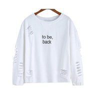 Women&#039;s Blouse,Laimeng Cotton Letters Printed Round Neck Hedging Blouse (XS, White) N4