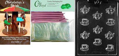 Cybrtrayd D100 Bite Size Tea Pots and Bite Size Demi Tasse Cup Chocolate Candy Mold with Exclusive Cybrtrayd Copyrighted... N4