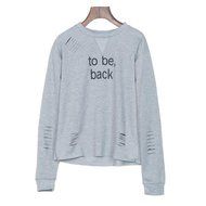 Women&#039;s Blouse,Laimeng Cotton Letters Printed Round Neck Hedging Blouse (XS, White) N6