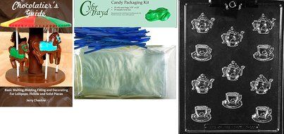 Cybrtrayd D100 Bite Size Tea Pots and Bite Size Demi Tasse Cup Chocolate Candy Mold with Exclusive Cybrtrayd Copyrighted... N6