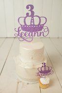 Princess Crown Birthday Cake Topper - Personalized
