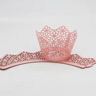 25 PCS Cake cups,Morecome Lace Laser Cut Cupcake Wrapper Liner Baking Cup Muffin (Purple) N3