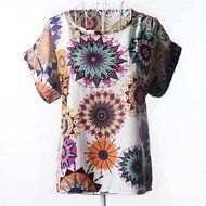 Phoneix Womens Printed Blouses Chiffon T-Shirts causal Tops for girl N7