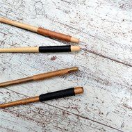 AUCH 4Pcs Handmade Natural Wood Kusunoki Lines Wooden Coffee Tea Mixing Spoon/Stirrers/Dippers, 20*2.9cm N5
