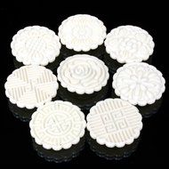 KINGSO Mooncake Mould Moon Cake Decoration Mold with 8pcs Flower Stamps Baking DIY Tool Round N2
