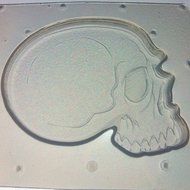 Flexible Resin or Chocolate Mold Skull Side View