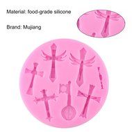 Mujiang 4-Capacity Cross Silicone Clay Fimo Sugarcraft Candy Fondant Molds N10