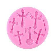 Mujiang 4-Capacity Cross Silicone Clay Fimo Sugarcraft Candy Fondant Molds N11