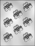 CK Products 2-Inch Shamrock with &quot;Happy St. Patrick&#039;s Day&quot; Chocolate Mold