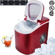 Portable Countertop Ice Cube Maker Compact Touch Control, Make 26lbs Per Day Red ;P#O455K5/U 7RK-B230568
