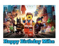 Lego Movie Image Photo Cake Topper Sheet Personalized Custom Customized Birthday Party - 1/4 Sheet - 75058