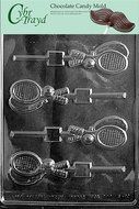 Cybrtrayd S080 Tennis Racquet Lolly Chocolate Candy Mold with Exclusive Cybrtrayd Copyrighted Chocolate Molding...