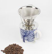 Skytree Reusable Stainless Steel Coffee Filter, Portable Cone Coffee Dripper, Coffee Brewer, Pour Over Coffee...