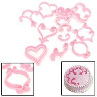 Beauty Clubs 12pcs Rose Flower Sugarcraft Mold Lace Heart Cake Cookies Pastry Fondant Cutter Embossed Decorating... N5