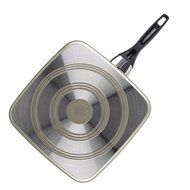Farberware Dishwasher Safe Nonstick Aluminum 11-Inch Square Griddle, Champagne N3