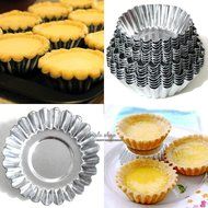 4 Sizes 20pcs Egg Tart Aluminum Cupcake Cake Cookie Mold Lined Mould Tin Baking Tool N2