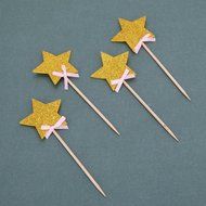 Whitelotous 10pcs Star Cake Inserted Card Decor Dessert Muffin Cupcake Toppers for Picnic Wedding Baby Shower... N2