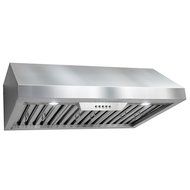 Perfetto Kitchen and Bath 30" Under Cabinet Stainless Steel Push Button Control Kitchen Cooking Fan Range Hood N6