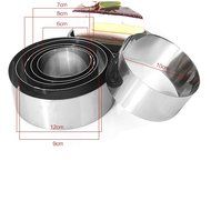 SUNLIGHTAM Set of 6 Stainless Steel 6 Sizes Round Molding Plating Forming Cake Mousse Rings Cookie Cutters DIY... N7