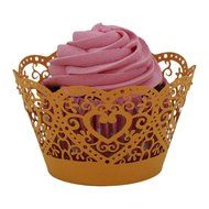 DZT1968 25pc Christmas Lace Laser Cut Cupcake Wrapper Liner Baking Cup Muffin (White) N4