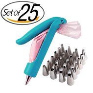PNBB 24 Pcs Cake Decorating Tips with 1Pc Dessert Decorator
