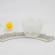 25 PCS Cake cups,Morecome Lace Laser Cut Cupcake Wrapper Liner Baking Cup Muffin (Purple) N7