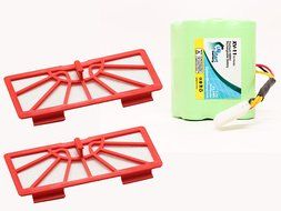 Neato XV-14 Battery and Filters - Kit Includes Neato Battery and 2 Filters (3500mAh, 7.2V, NI-MH)