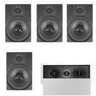 Theater Solutions 5.1 Home Theater 8" In Wall Speaker Set with Center, 12" Powered Sub and More TS80WL51SET7 N2