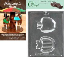 Cybrtrayd Apple Pour Box Chocolate Candy Mold with Chocolatier&#039;s Guide