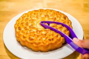 Silicone Mold 9 Inch Flower Shape Plus Cake Cutter and Server Leaf Shape