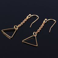 Oligex(TM) Simple Womens Jewelry Long Chain Hollow Triangle Pendant Ear Studs Earrings