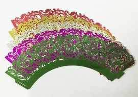 HUAL Cupcake Wrappers 50 Filigree Artistic Bake Cake Paper Cups Lace Laser Cut Liner Baking Cup Muffin Case Trays... N10
