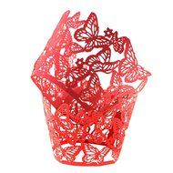 HUAL Cupcake Wrappers 50 Filigree Artistic Bake Cake Paper Cups Butterfly Lace Laser Cut Liner Baking Cup Muffin... N3