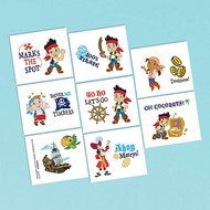 Amscan AMI 392288 Jake and the Neverland Pirates Tattoo Favors, AMI 392288 1, Multicolored
