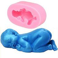 1 Pcs/Cute Sleeping Baby Cake Mold Food-grade Silicone 3D Baby Cake Decorating Mold Soap Mold Fondant DIY Baking...