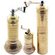 Manual Hand Grinder Mill SET for Turkish Greek Arabic Coffee Beans &amp; Spice Pepper Salt , Brass (Daddy &amp; Kid) N7
