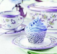 Bonayuanda Pack of 50 Filigree Vine Cupcake Wrappers Wraps Liner Wedding Party Cake Decoartion Gold+White