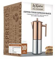 Le'Xpress Stainless Steel Copper Effect Espresso Coffee Maker 600ml Gift Boxed by Kitchen Craft