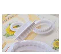 Anyana 4pcs set Oval Decorative Flower Border Plastic Cookie Cutter Cake Mould Tool Kitchen Tool Sugar Paste Baking... N3