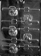 Cybrtrayd 45StK50-S079 Baseball Bat, Glove, Ball Pop Sports Chocolate Candy Mold, Includes 50 Lollipop Sticks,...