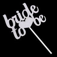 Bride To Be Silver &amp; Gold Glitter Wedding Bridal Shower Cake Topper Hen Party Favor - Gold N2