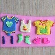 Karen Baking Baby Clothes Shape 3D Silicone Cake Mold For Cake Fondant Decorating N2