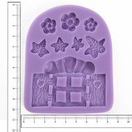 Anyana House Cabin Flower Silicone Fondant Mould Sugar Paste Cake Cupcake Icing