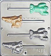 Cactus and Coyote Lollipop Chocolate Candy Mold 3370