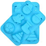 Crystallove Novelty Silicone Cake Mold Muffin Pudding Jelly Bakeware Color Randomly (3pcs, Christmas Style) N20