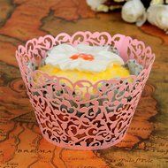 BALORAY Filigree Little Vine Lace Laser Cut Cupcake Wrapper Liner Baking Cup Muffin Case Trays Wedding Birthday... N3