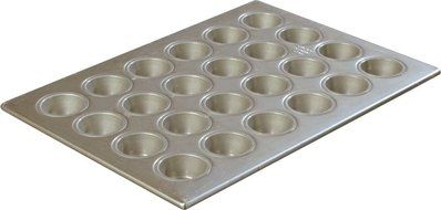 Carlisle 601829 Steeluminum 24 Cup Heavy Duty Mini Muffin/Cupcake Pan, 18" Length x 13" Width, 1.75-oz Capacity... N3