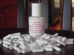 (NEW 1oz size) Uber Goop WHITE Dishwasher Rack Coating/Glue w/150 caps N2